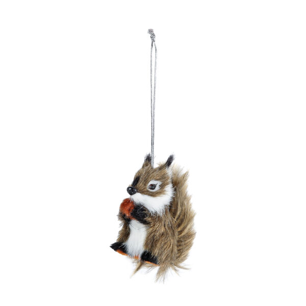 Hang-sculptuur Eekhoorn donkerbruin kunststof 7x3,5x6,5cm