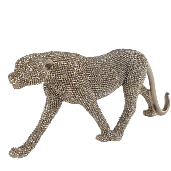 Sculptuur Panter S glinster goud polystone 24,5x5x11cm