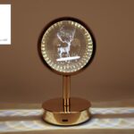 Sfeerverlichting touch Rendier luster goud metaal 10x10x18cm