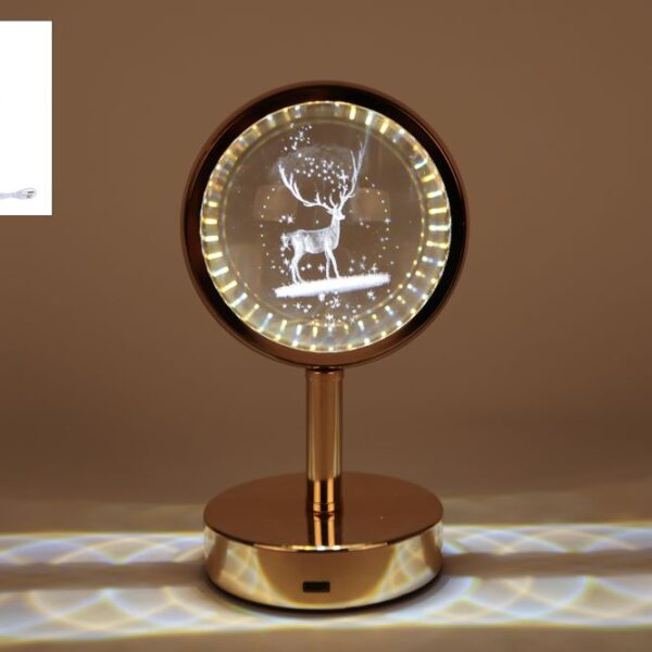 Sfeerverlichting touch Rendier luster goud metaal 10x10x18cm