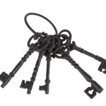 Sleutelbos Vintage 5x zwart metaal 7x8x16,5cm