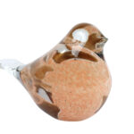 Sculptuur Bird beige glas 15x7,5x9cm