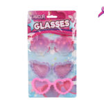 Glamour trendy meidenbrillen 3stuks roze/paars