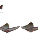 Sculptuur Butterfly S blauw/groen a2 aardew 12,5x12x3cm