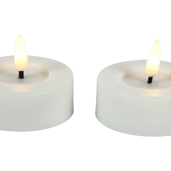 Countryfield LED Theelicht Maxi rustiek 6,7cm 2 stuks - wit