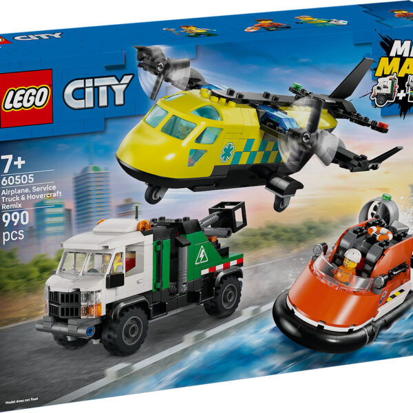 LEGO City Vliegtuig, servicewagen en hovercraft remix