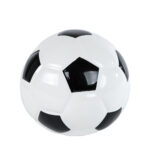 Spaarpot Voetbal zwart/wit aardew 12x12x10cm
