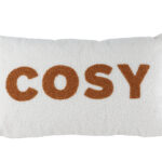 Kussen Cosy crème/bruin textiel 30x50x15cm