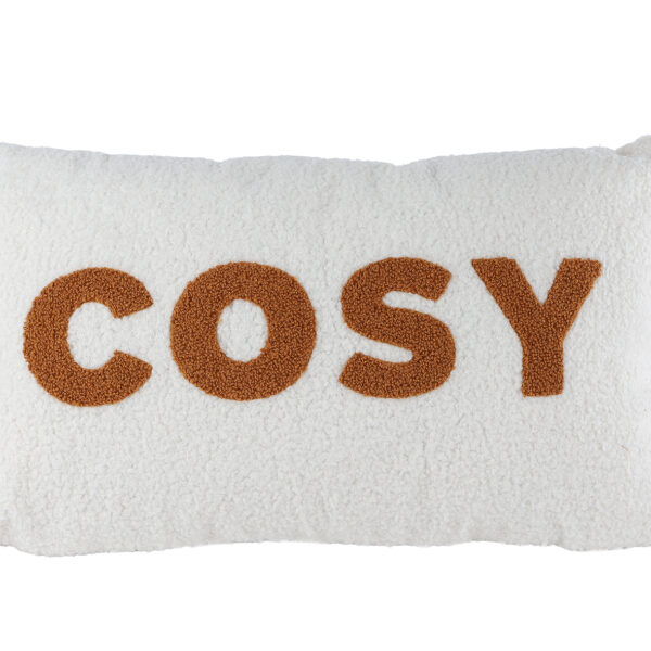 Kussen Cosy crème/bruin textiel 30x50x15cm