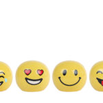 Spaarpot Smile geel aardewerk 7,5x7,5x6,5cm 4 assort