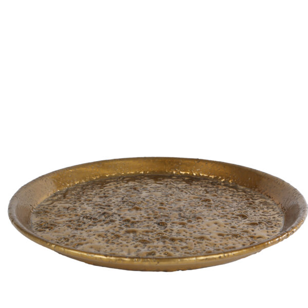 Dienblad Jef S antiek aluminium 25x25x1,5cm - goud