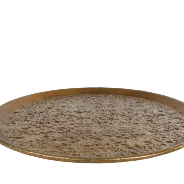 Dienblad Jef L antiek aluminium 35x35x1,7cm - goud