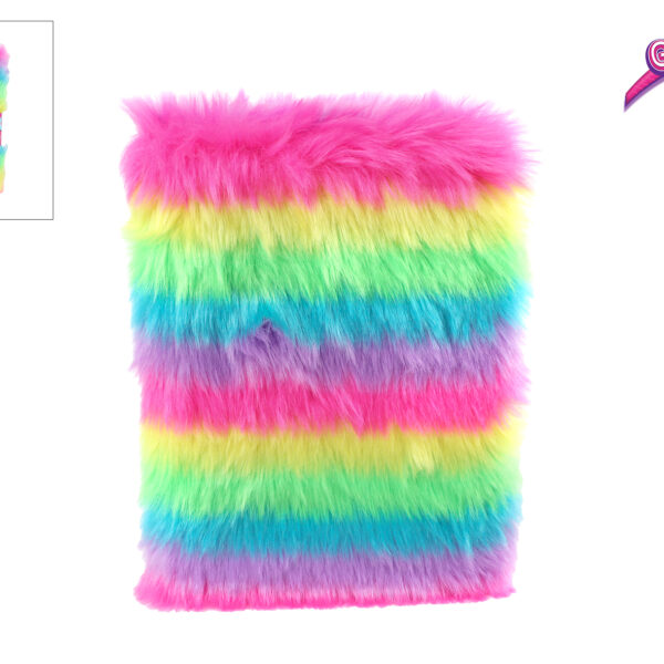 Glamour fluffy notitieboek A5 80blz multi color 16x3x22cm