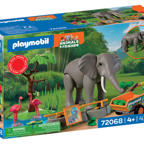 Playmobil Animals en Friends Olifant met dierenverzorger