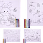 Kleur je eigen placemat pasen 4 stuks