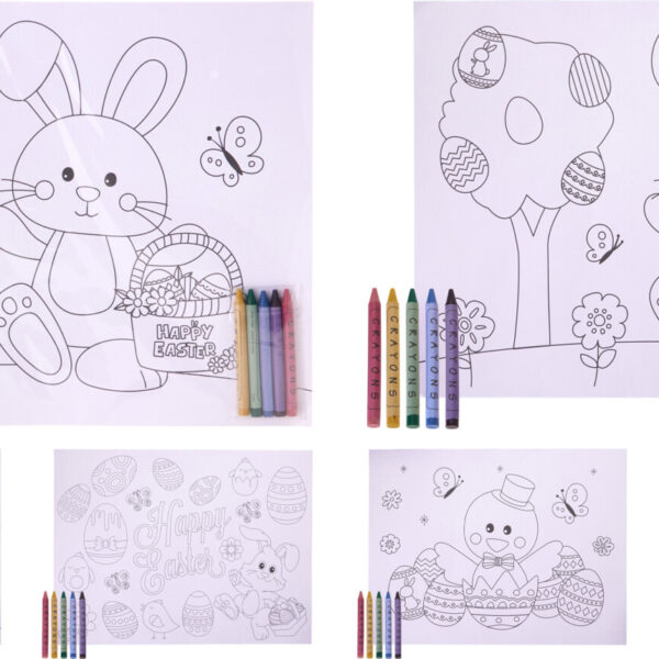 Kleur je eigen placemat pasen 4 stuks