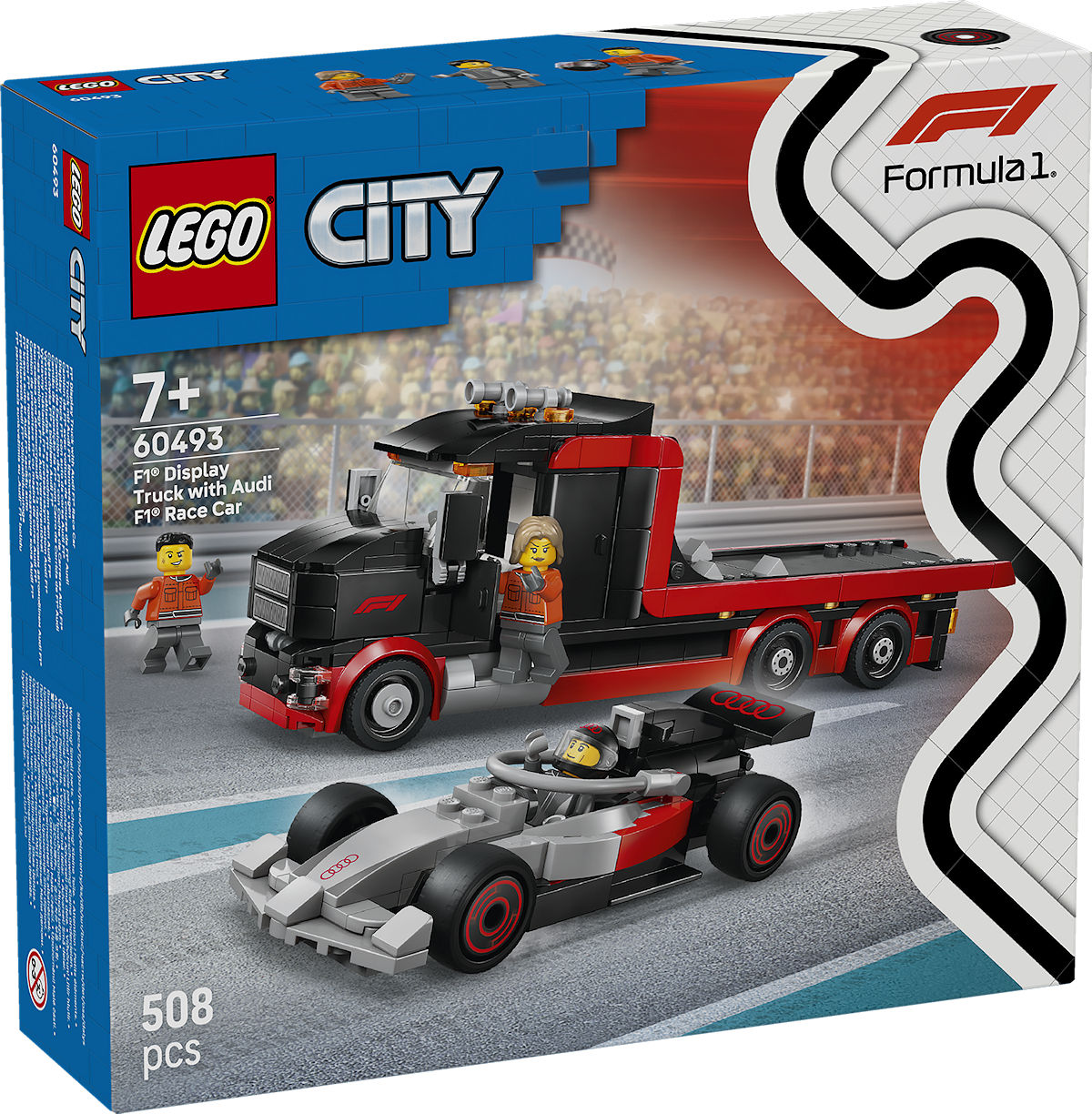 LEGO City Formula 1 F1 displaytruck met Audi F1 racewagen LEGO City Formula 1 F1 displaytruck met Audi F1 racewagen