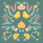 Duni servetten Ornament Easter 3-laags tissue 24x24cm