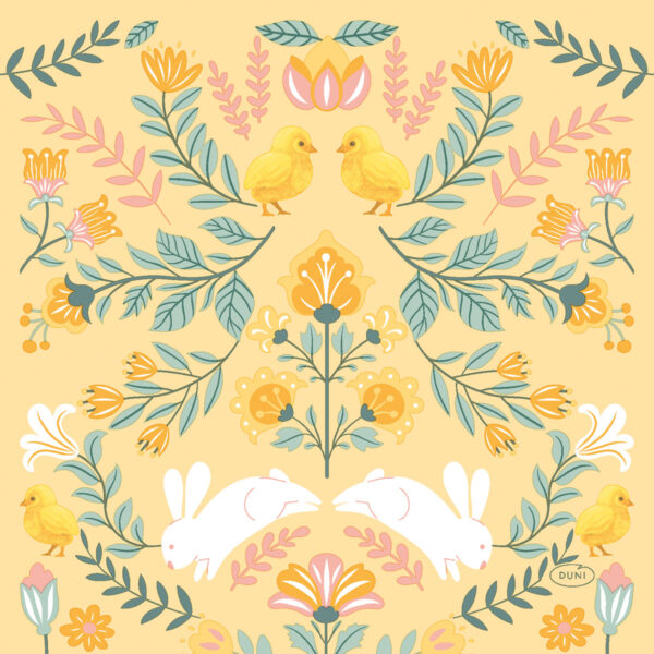 Duni 3-laags tissue Servetten Ornament Easter 33x33cm