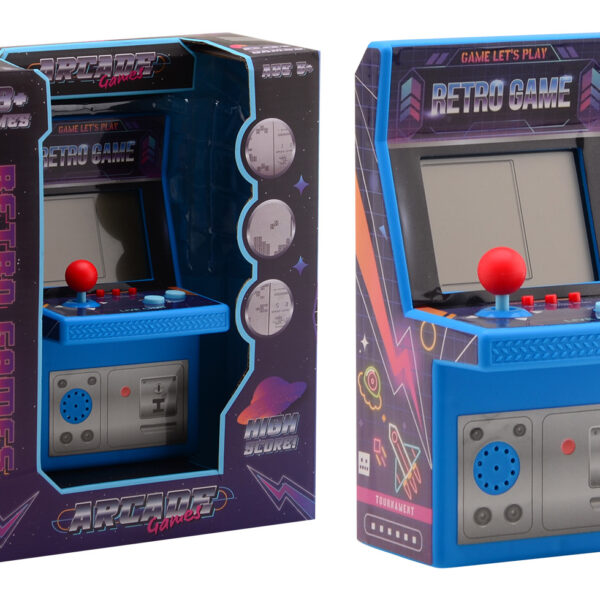 Retro arcade spelcomputer in doos