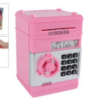 Geldkluis met geheime code en licht en geluid 19,5cm roze