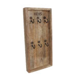 Sleutelrek Keys naturel/zwart mango/metaal 32x15x3cm