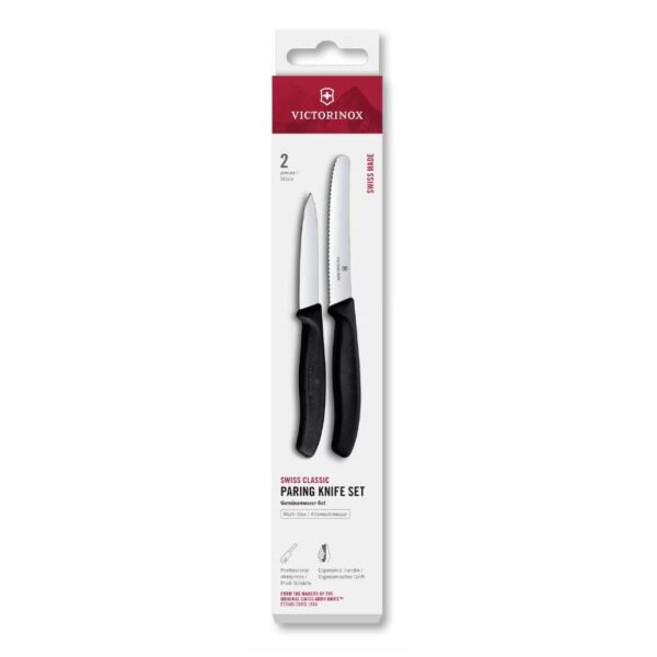 Victorinox Classic schilmes/tafelmes glad/kartel set - zwart