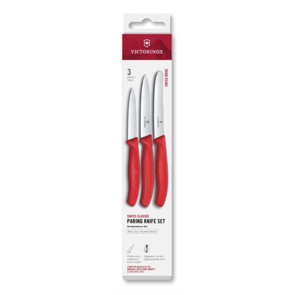 Victorinox Classic keukenset spits/kartel 3-dlg - rood