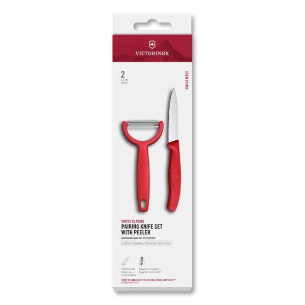 Victorinox Classic set schilmes/Y-dunschiller 2-dlg - rood