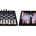 Longfield Reis schaak/backgammon magn opklapbaar 25x25cm