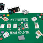 Pokerset met kaarten kleed en 200 chips (4 gram) in doos