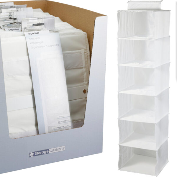 Kast organiser hang 6 vakken - wit