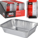 BBQ schaal aluminium 220x155x48mm set 4 stuks