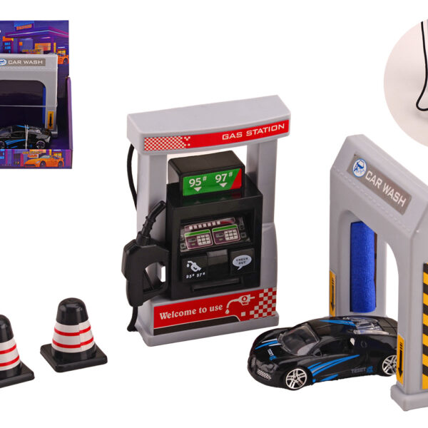 Auto speelset Tankstation met wasstraat en auto
