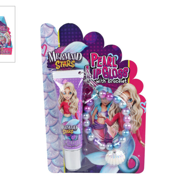 Mermaid Stars set lipgloss 12gram/parelarmbandje met schelp