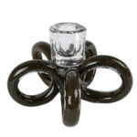 Kandelaar Flore d.groen/helder glas 14,5x14,5x10,5cm