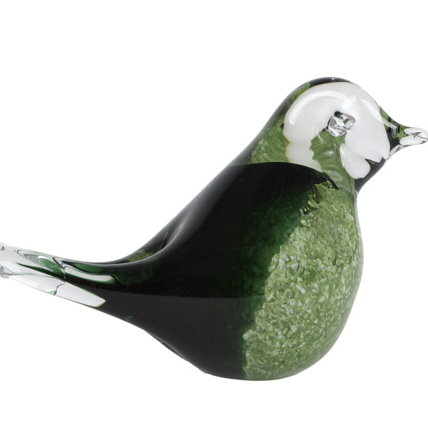 Sculptuur Bird groen glas 15x7x9,5cm