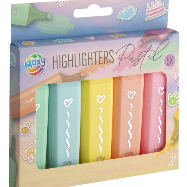 Moxy Markeerstiften pastel 5 stuks