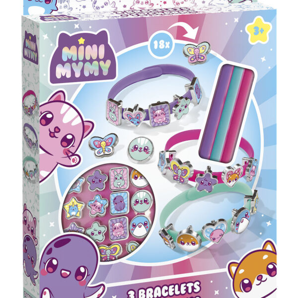 Mini MyMy 3 armbanden en 18 charms
