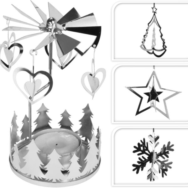 Theelichthouder Carousel - Zilver