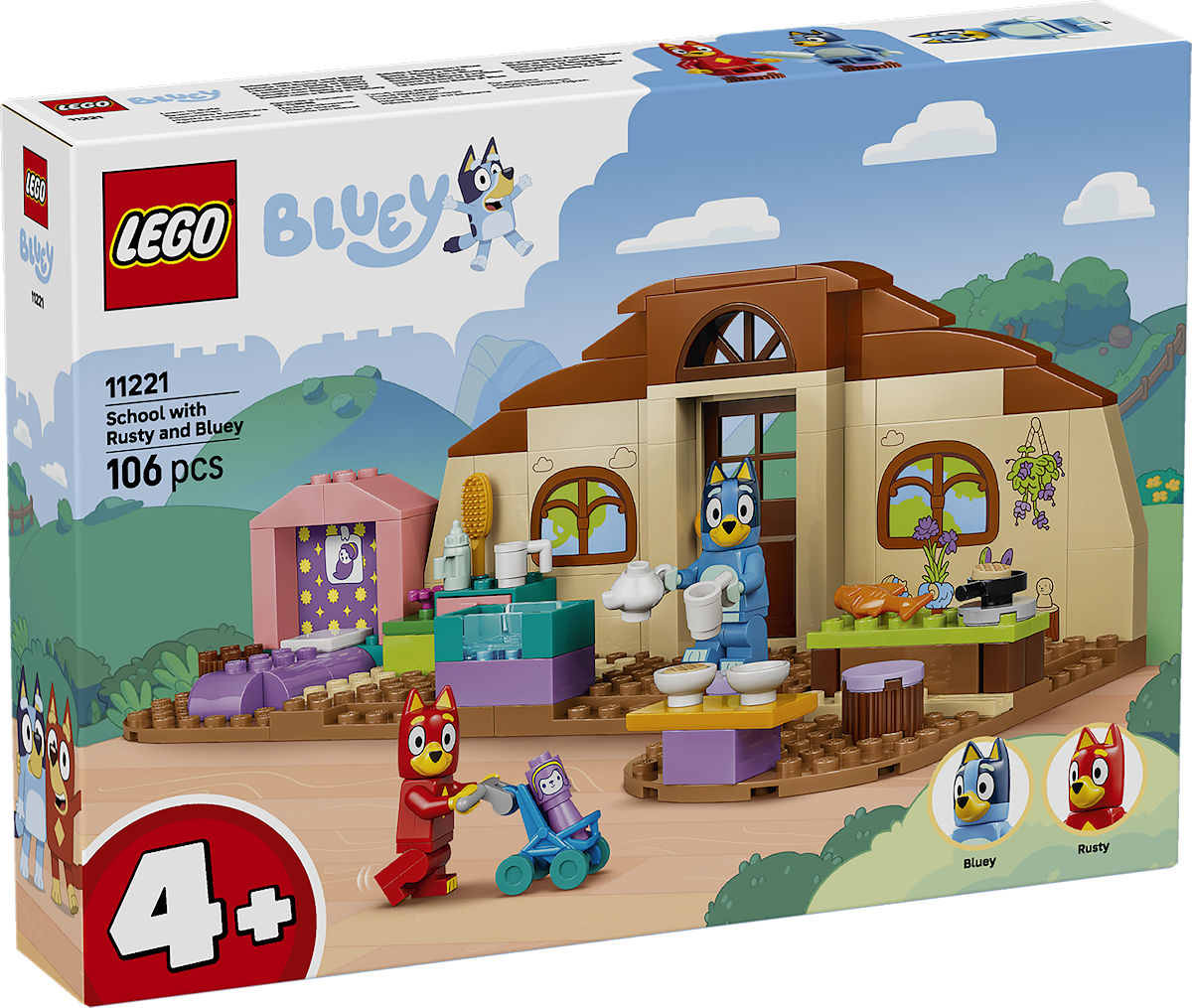 LEGO Bluey School met Rusty en Bluey LEGO Bluey School met Rusty en Bluey