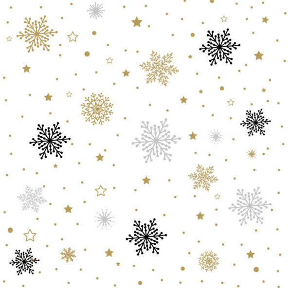 Duni servetten Glittery Flakes 3-laags 33x33
