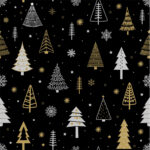 Duni servetten Glittery Trees 3-laags 33x33