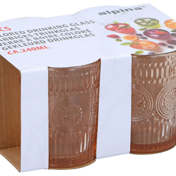 Alpina Drinkglas 240ml 4 stuks - oranje