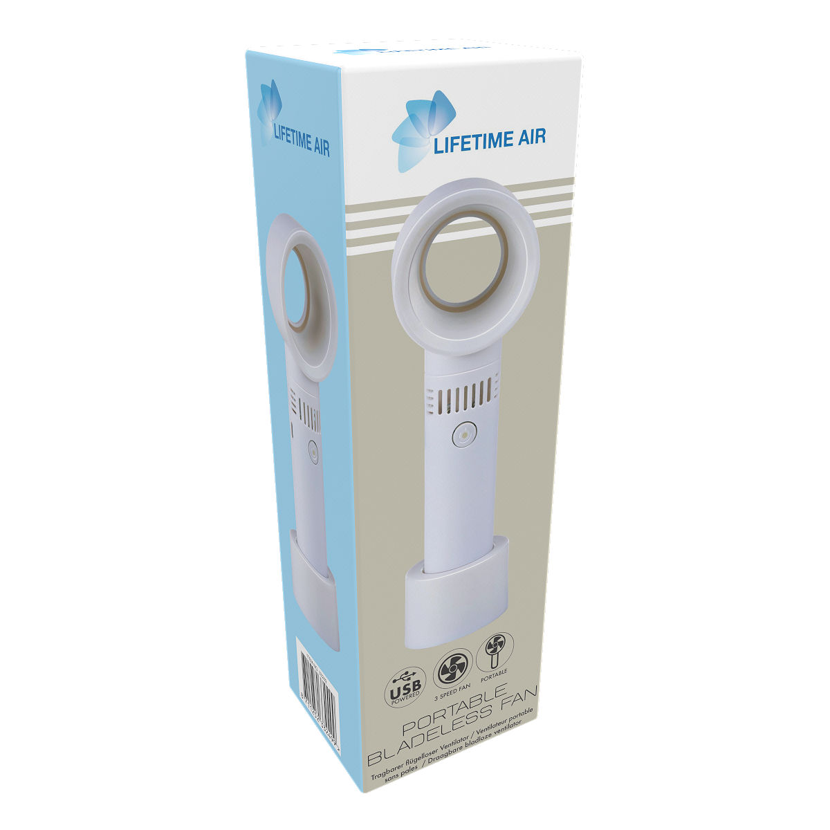 Lifetime draagbare bladloze USB ventilator - wit Lifetime draagbare bladloze USB ventilator - wit