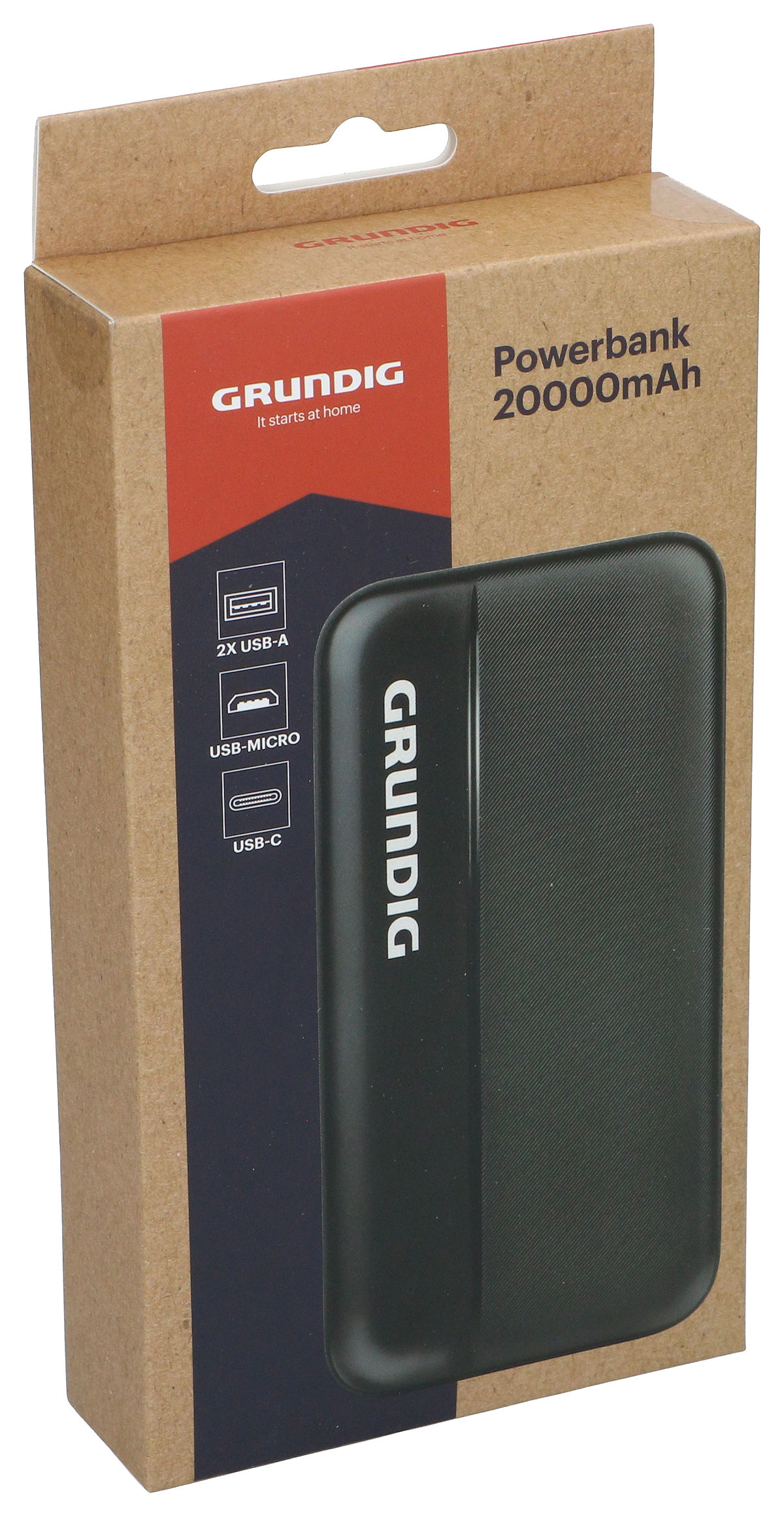 Grundig Powerbank 20.000mAh met USB-A en USB-C Grundig Powerbank 20.000mAh met USB-A en USB-C