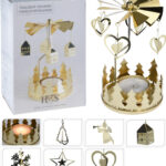 Theelichthouder Carousel - Goud 13x8cm