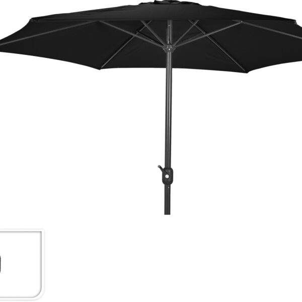Parasol 3m met draaimechanisme 48mm buis - zwart