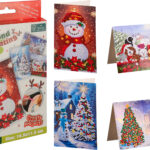 Diamond Painting Kerstkaarten set 4 stuks