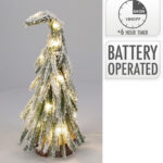 Kerstboom met LED Sneeuw 13x27cm